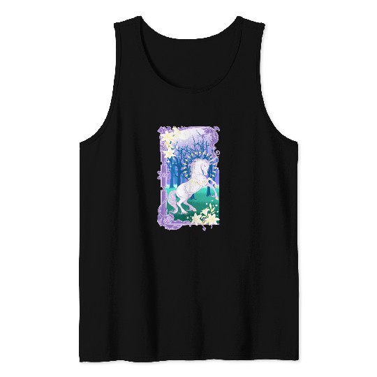 Unicorn fantasy lilac moon Tank Tops