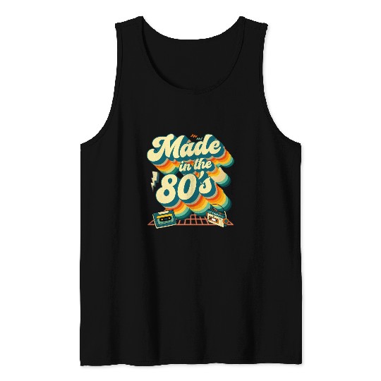 made in the 80s retro groovy Tank Tops