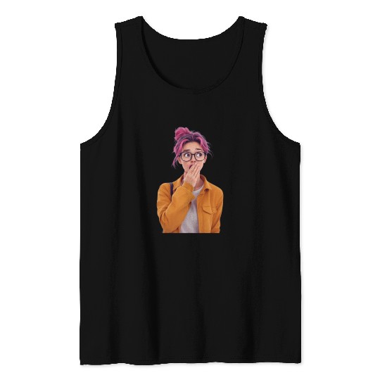 Surprised AI woman Tank Tops