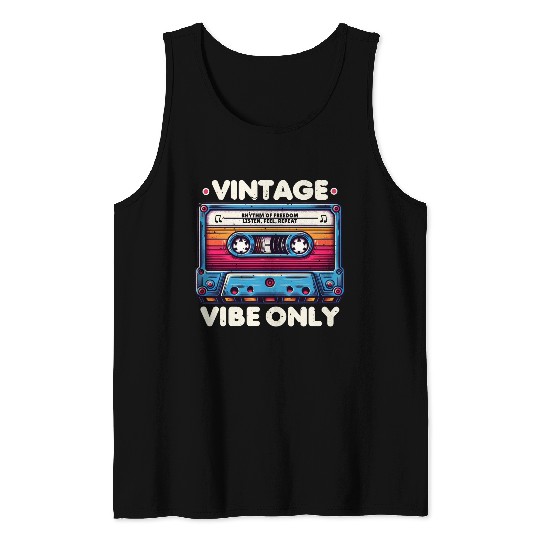 Vintage Cassette Tape Design Tank Tops