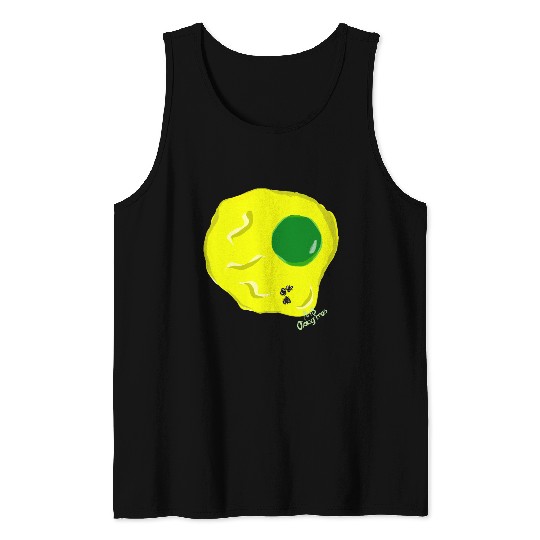 Yellow and green fried egg and flies Tank Tops