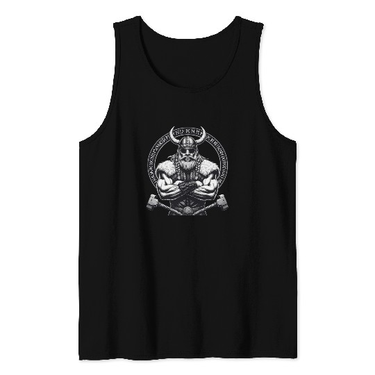 Viking Warrior Man Odin Thor Norman Walhalla Tank Tops