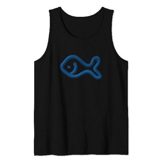 Fish embroidered Tank Tops