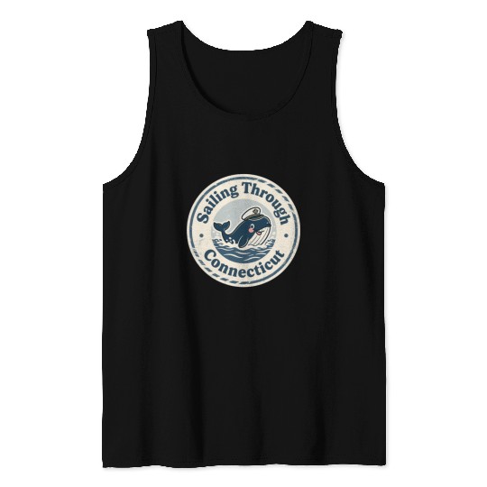 Connecticut Whale Captain Design Tank Tops