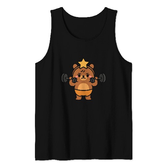 Built Different Bear Quirky Workout Character Tank Tops