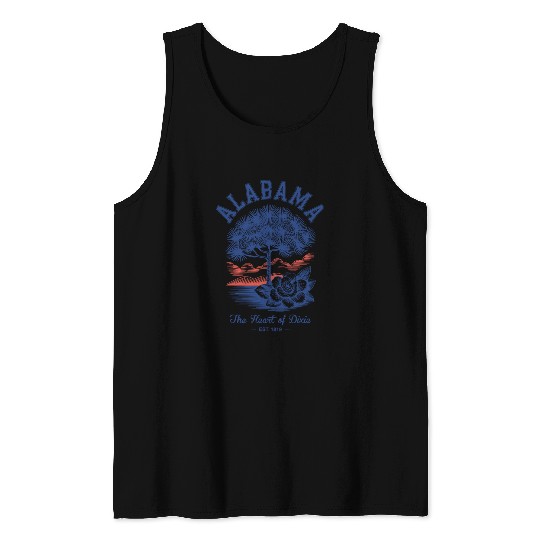 Albm State Outline – License Plate Art Tank Tops