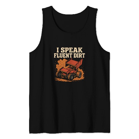 Sprint Car Racing Dirt Track Speed Oval Race Tank Tops