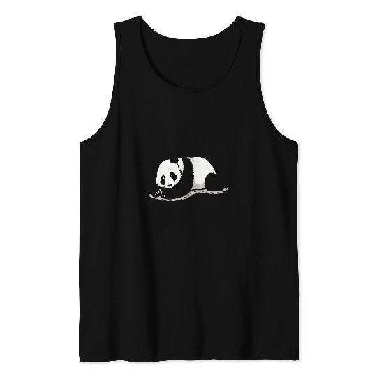 Panda I Hate Mornings Saying Tank Tops