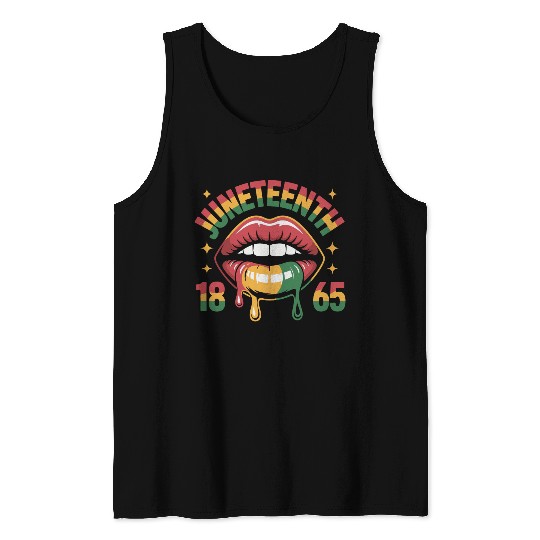 Juneteenth 1865 Rasta Lips Tank Tops