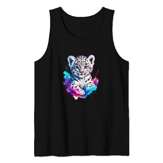 Color Splash Leopard Cub Tank Tops