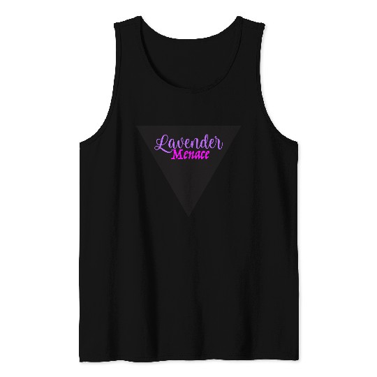 Lavender Menace Black Triangle Tank Tops