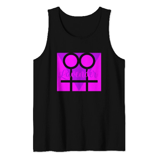 Women Symbol with Lavender Triangle Tank Tops
