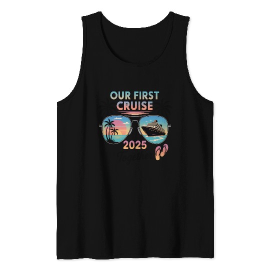 First Cruise 2025 Sunset Sunglasses Design Tank Tops
