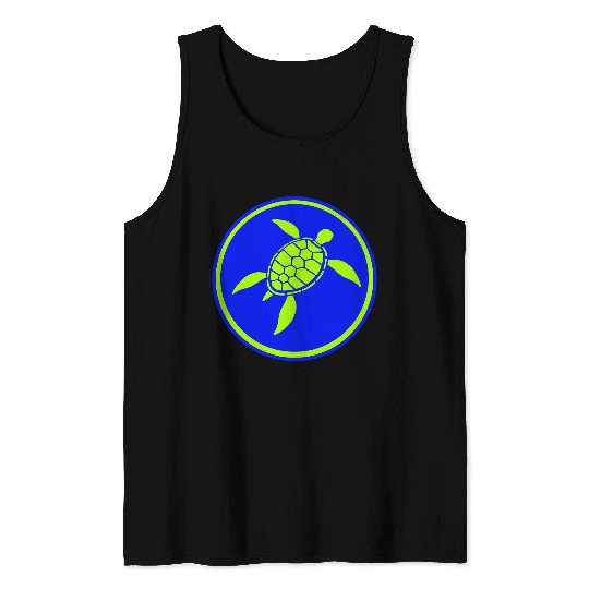 Water Turtle Shell Pattern Cool Lover Fun Swimming Tank Tops