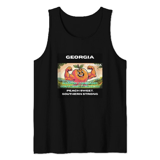 Georgia Peach State Art Tank Tops