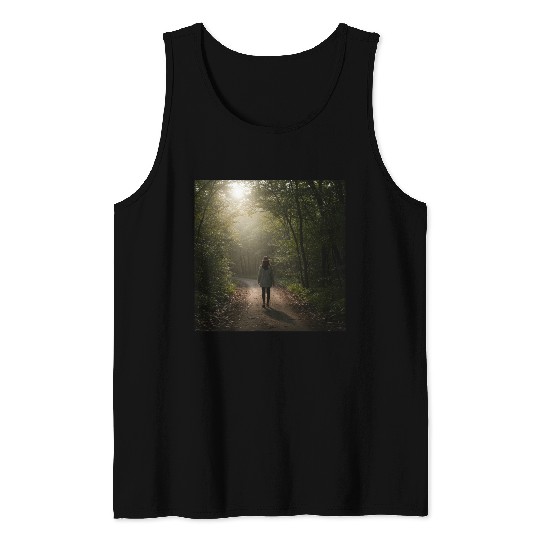 Enchanted Forest Path Illustration Tank Tops