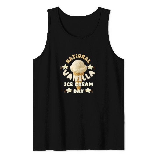 National Vanilla Ice CreaM Day Design Tank Tops
