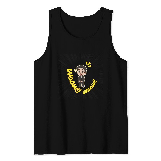 Surprised Business Man Illustration Tank Tops