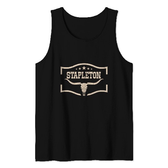 Classic Stapleton Cow Name Vintage Bull Skull Tank Tops