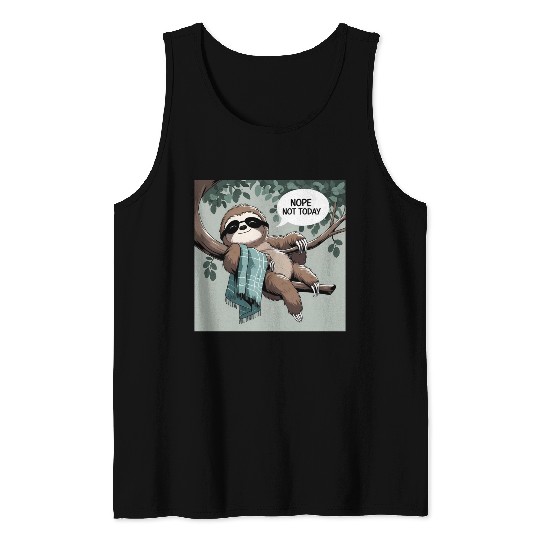 Chill Sloth with Sunglasses and Blanket Tank Tops