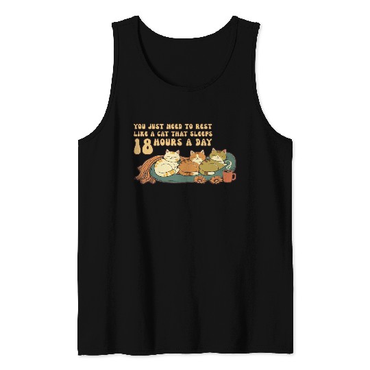 Relaxing Cat Nap Quote Design Tank Tops