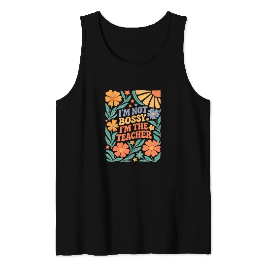 Floral Teacher Affirmation Tank Tops