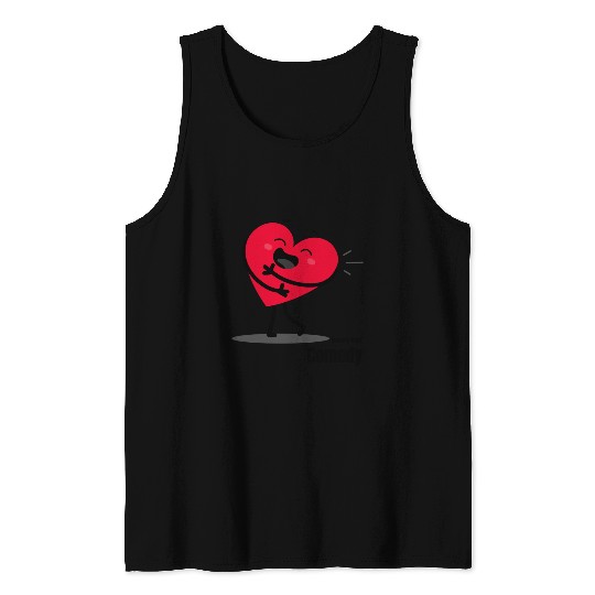 Joyful Heart Embrace Illustration Tank Tops