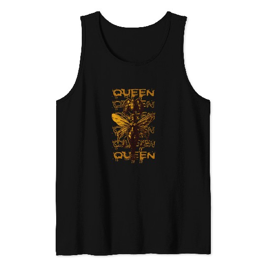 Queen Bee Warrior – Dark Fantasy Insect Art Tank Tops