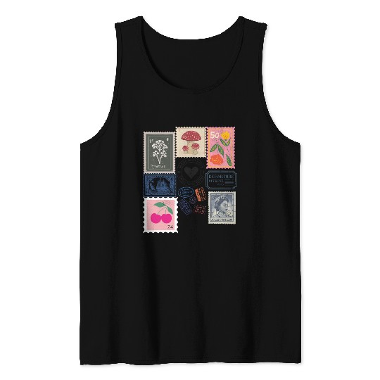 Vintage Stamps Tank Tops