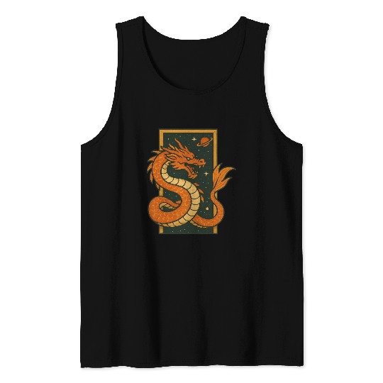 Celestial Dragon Illustration Tank Tops