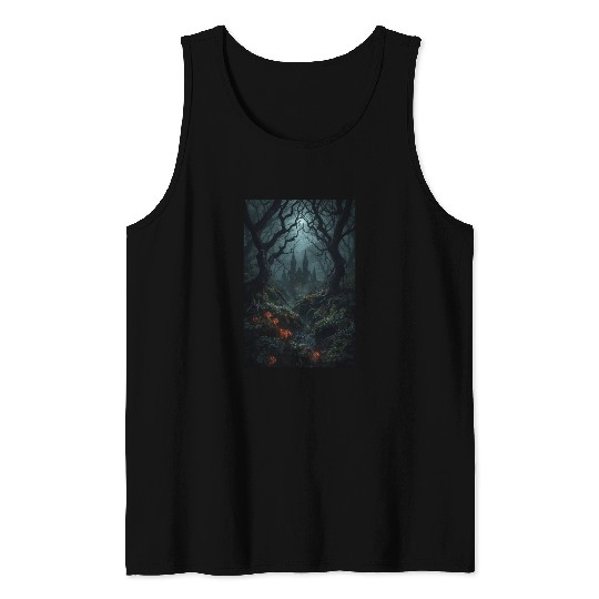 Enchanted Forest with Haunted Castle Tank Tops