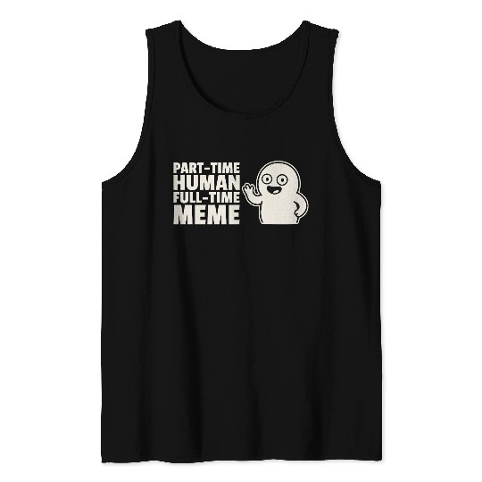 Meme Graphic with Cartoon Character Tank Tops