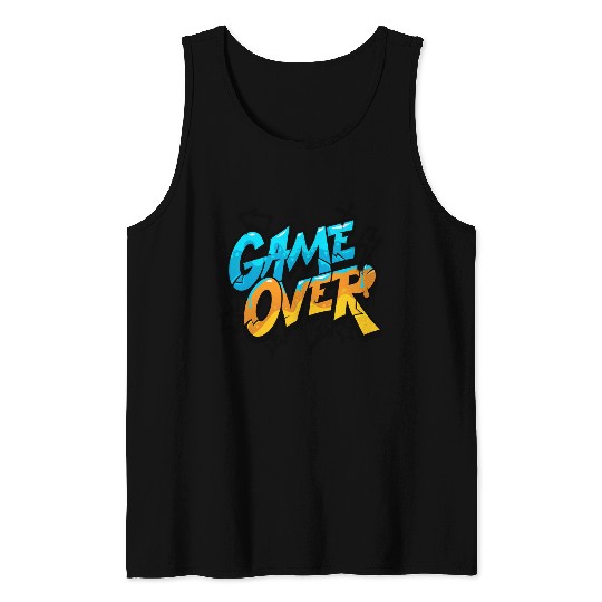 Vibrant Graffiti Game Over Design Tank Tops