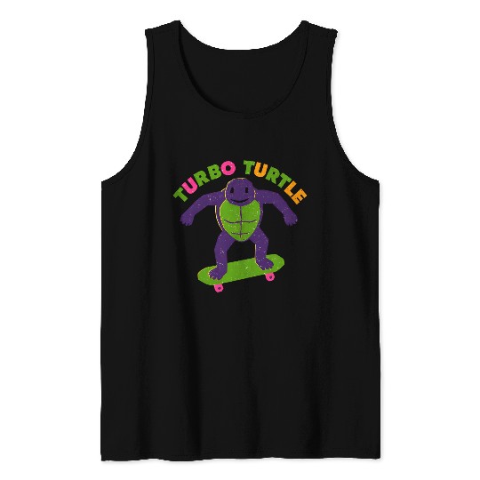 Galactic Turtle Skateboard Design Tank Tops