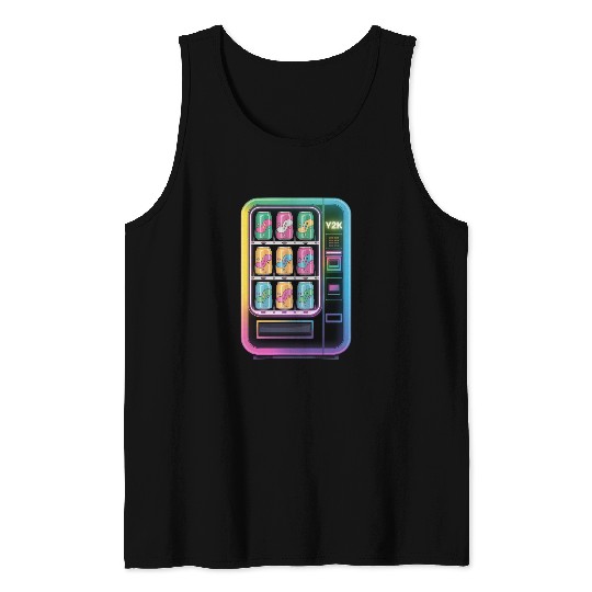 Y2K Cyber Vending Machine with Iridescent Drinks Tank Tops