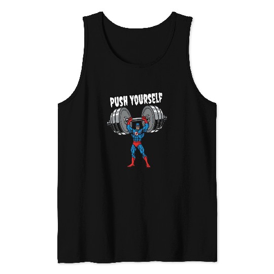Superhero Push Yourself Gym Tank Tops Tank Tops