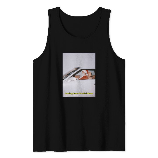 Santa's Joyful Ride Card Design Tank Tops