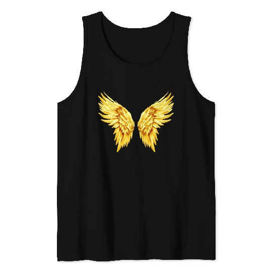 Golden Angel Wings  Tank Tops