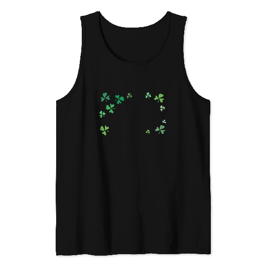 Dark green shamrocks, St Patrick's Tank Tops