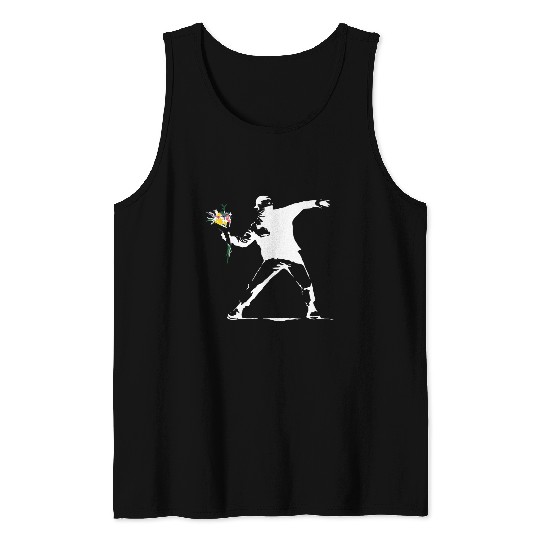 Flower Thrower White - Unofficial Banksy Tank Top