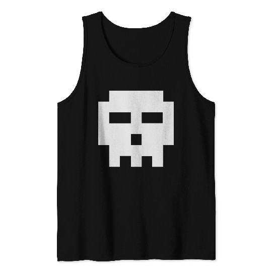 Scott Pilgrim 8-bit Skull Vector Tank Tops
