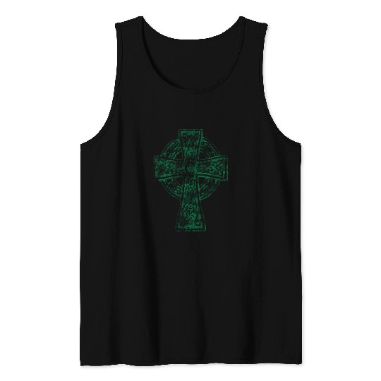 Classic Vintage Style Celtic Cross Crucifix Tank Tops