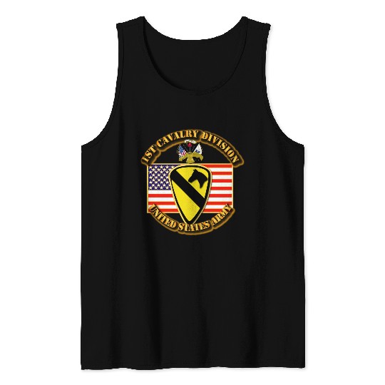 1st Cavalry Division w Flag Tank Tops