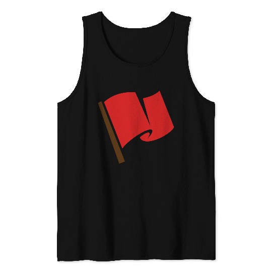 Waving Red Flag Tank Tops