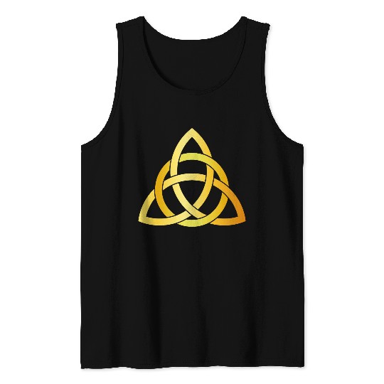 Original Triquetra circle celtic knot gold Tank Tops