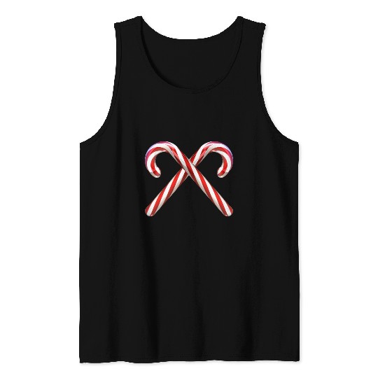 Crossed candy canes Tank Tops