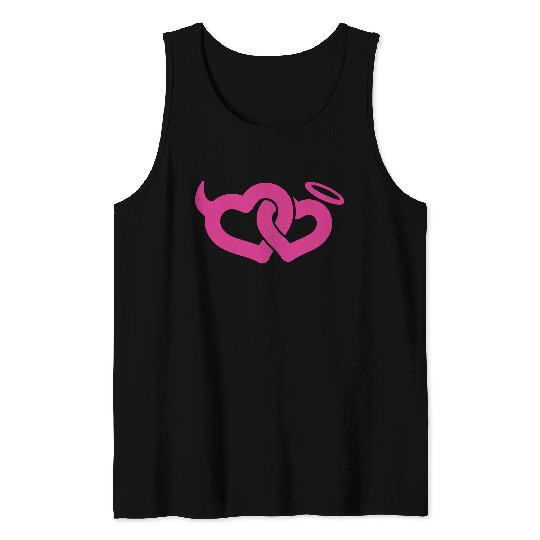 devil & angel hearts Tank Tops