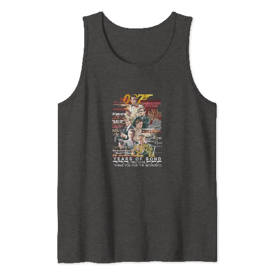 James Bond Tank Tops, James Bond , 007 Movie Tank Tops, 007 Years Of Bond 1962 2024 Thank You Tank Tops, James Bond