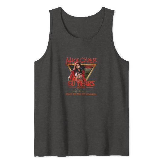 Alice Cooper 60 Years 1963 2023 Signatures Tank Tops, Vintage Alice Cooper Tank Tops