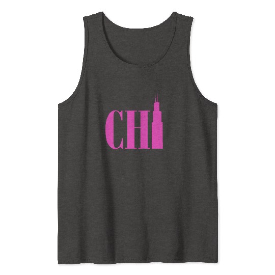 Chicago - Neon Pink Tank Tops